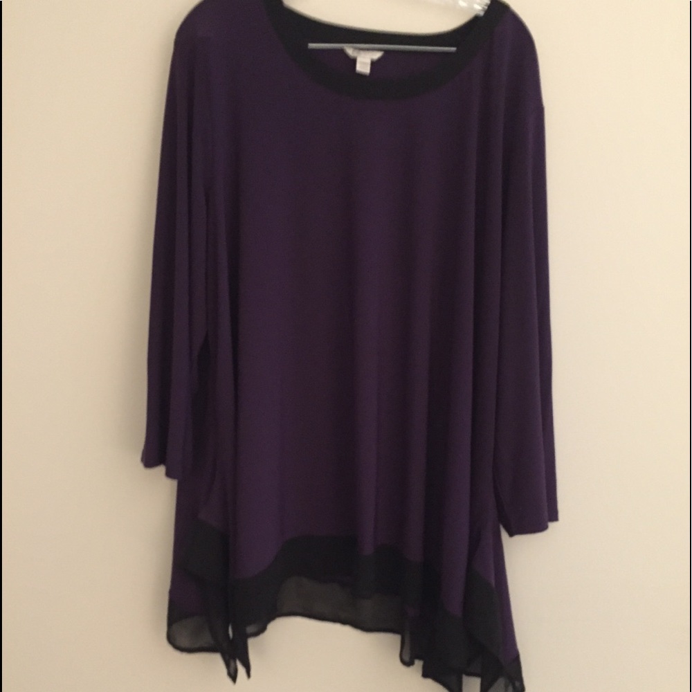 Cato long sleeve deep purple tunic.